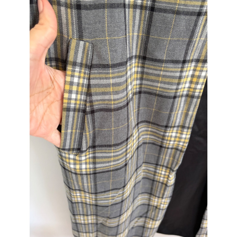 Plaid Long Open Sleeveless Vest Blazer Maxi L/XL - Picture 5 of 10